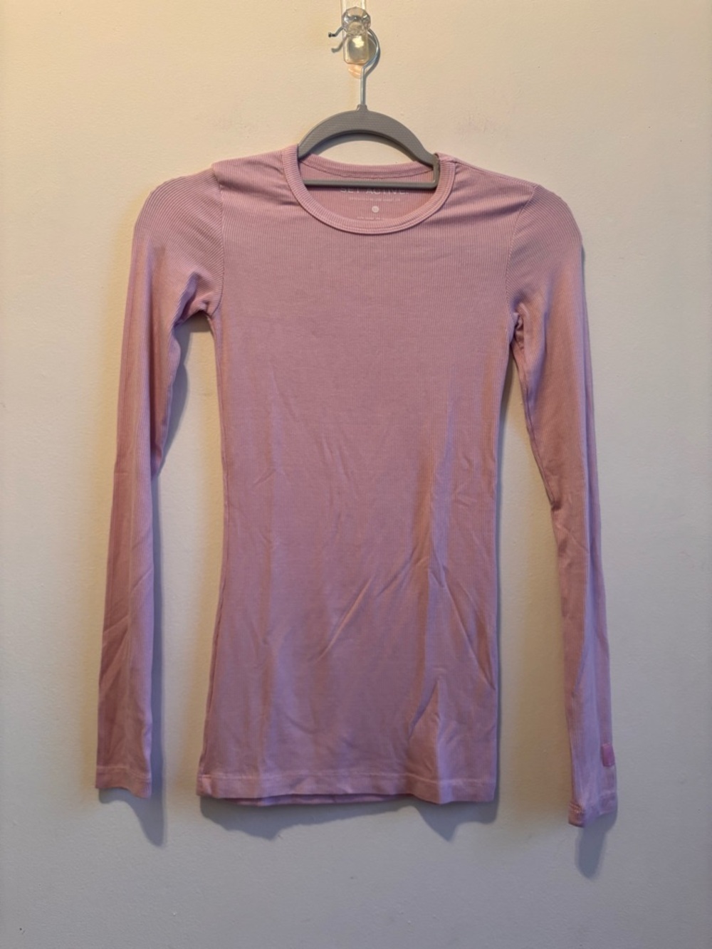 SET Active Long Sleeve Crewneck Top in Light Mauve